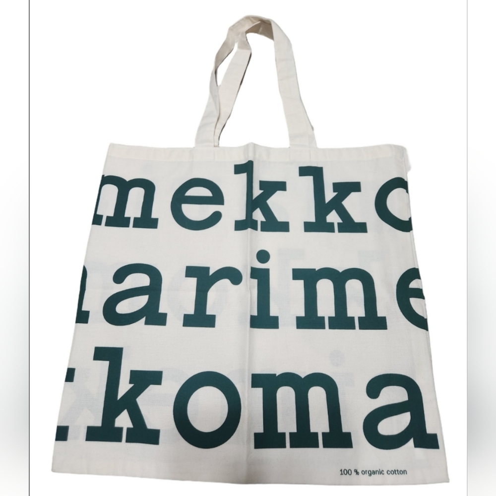 Marimekko Green Print Logo Tote